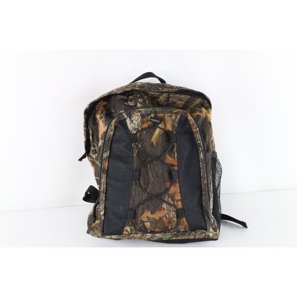 Vintage 90s Y2K Streetwear Distressed Camouflage Backpack Book Bag Carry On